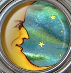 Shadowbox Shadowbit Pins feature vintage images magnified under a solid glass crystal dome.